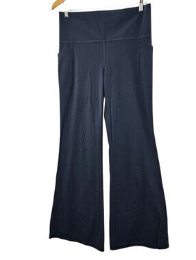 Athleta Salutation Stash Gray Seamless Flare Pants Women's Large Yoga Athleisure